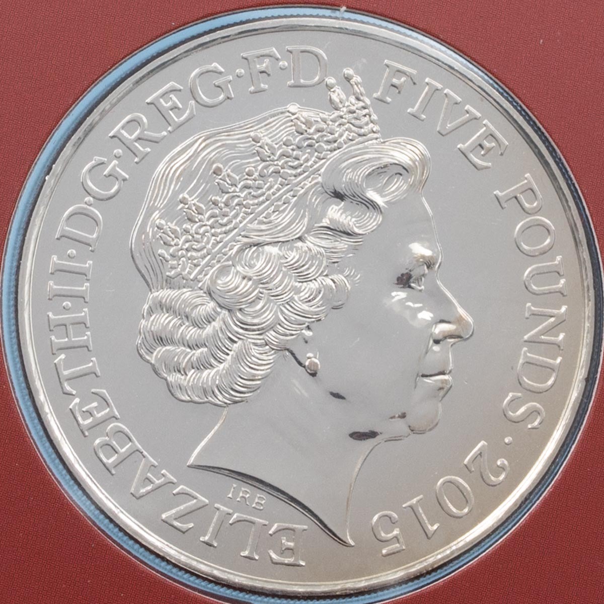 2015 Battle Of Waterloo 200th Anniversary Five Pound Crown Brilliant Uncirculated Coin obverse image