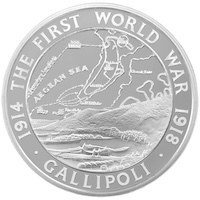 UK15GPSP 2015 Gallipoli Five Pound Silver Proof First World War Coin thumbnail