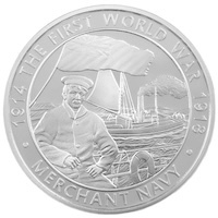 UK15MNSP 2015 Merchant Navy Five Pound Silver Proof First World War Coin thumbnail