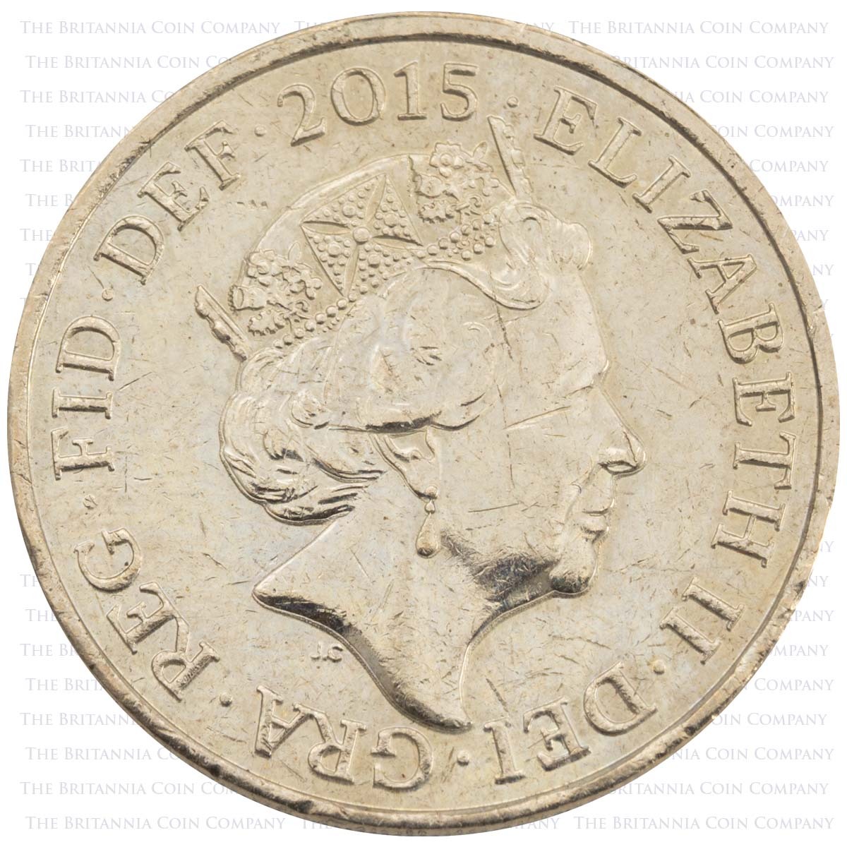 2015 Royal Arms One Pound Circulated Coin Obverse