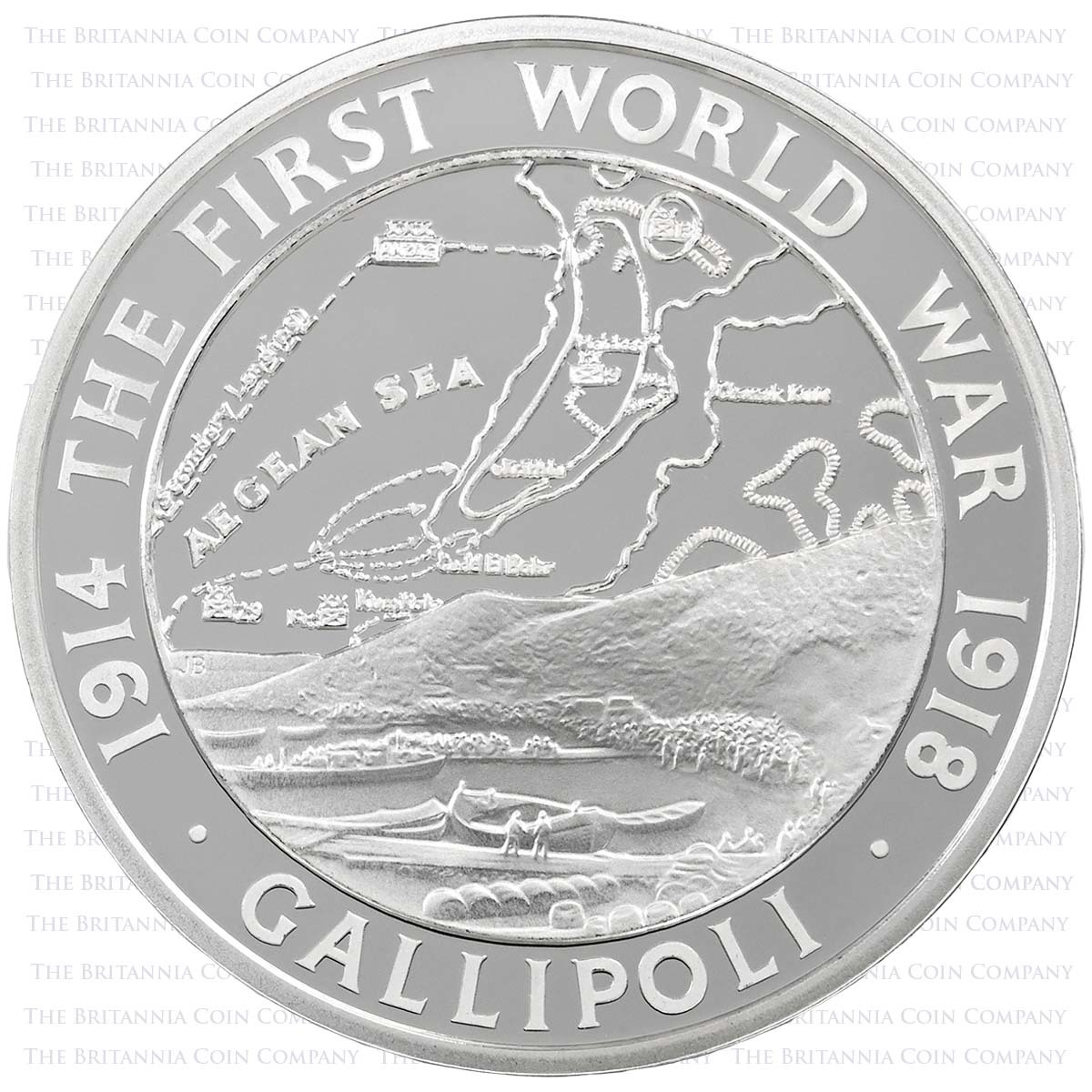 UK15W1SS 2015 First World War £5 Crown Silver Proof Set Gallipoli