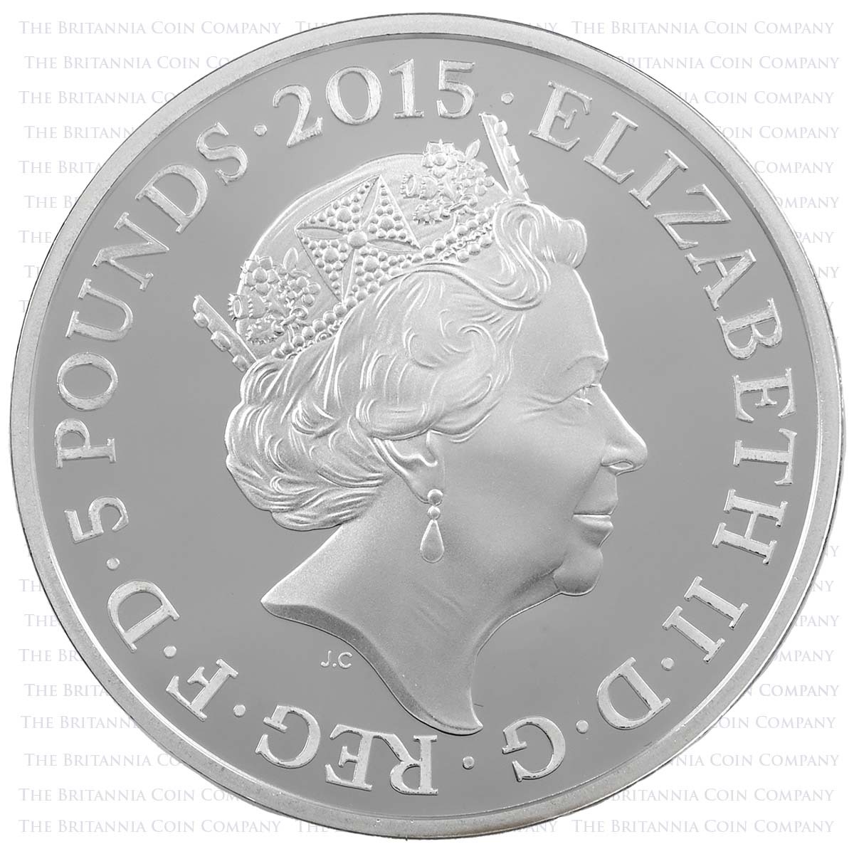 UK15W1SS 2015 First World War £5 Crown Silver Proof Set Obverse