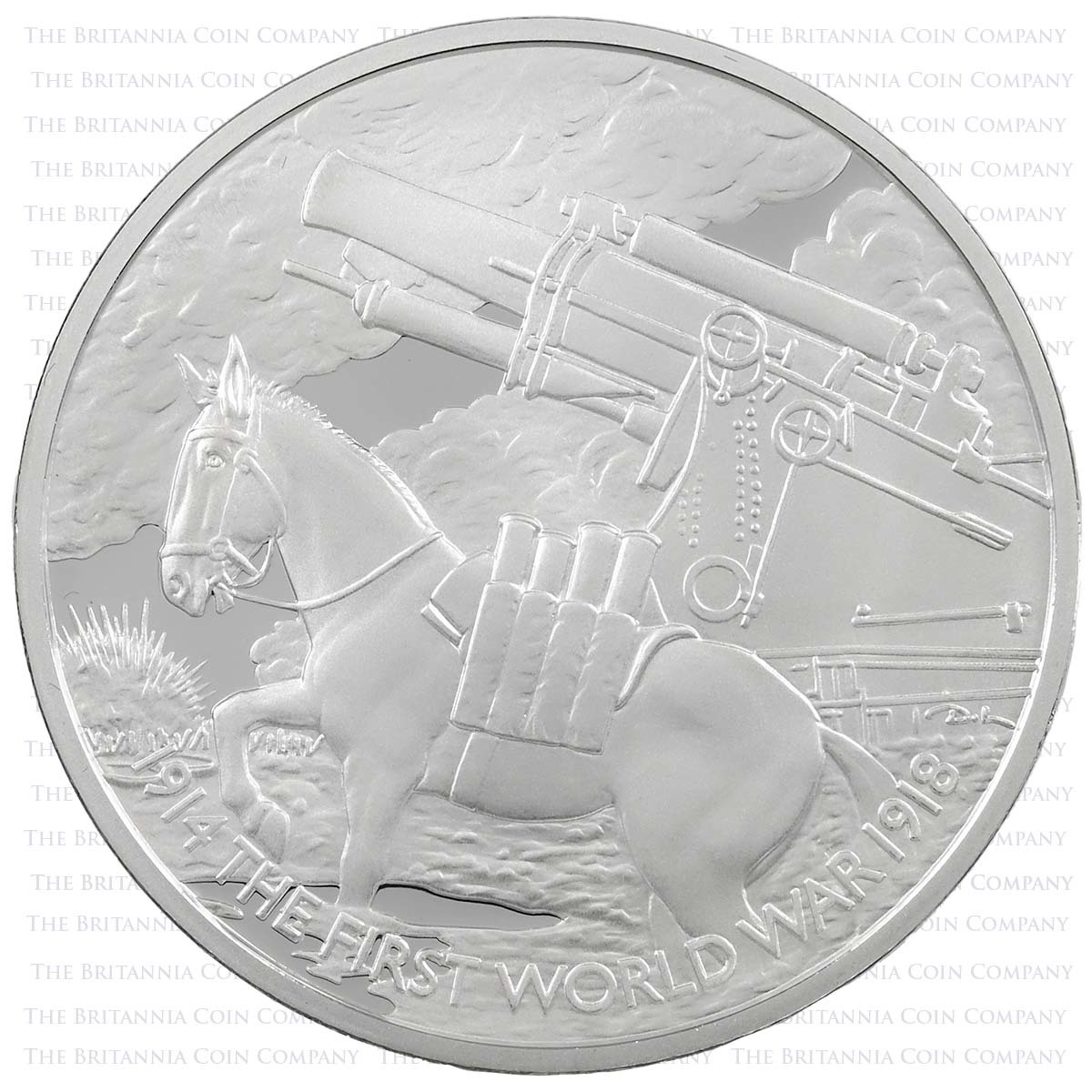 UK15W1SS 2015 First World War £5 Crown Silver Proof Set Animals at War