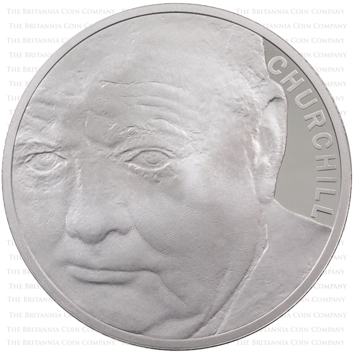 UK15WCPL 2015 Sir Winston Churchill Death 50th Anniversary Five Pound Crown Piedfort Platinum Proof Coin Reverse