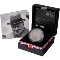 UK15WCPL 2015 Sir Winston Churchill Death 50th Anniversary Five Pound Crown Piedfort Platinum Proof Coin Thumbnail