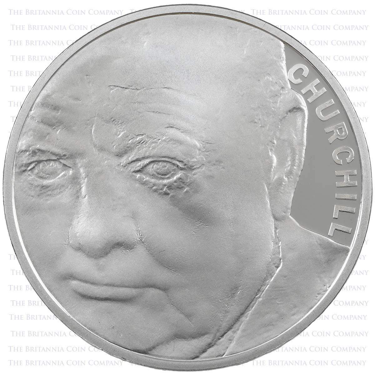 UK15WCSP 2015 Sir Winston Churchill Death 50th Anniversary Five Pound Crown Silver Proof Coin Reverse