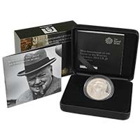 UK15WCSP 2015 Sir Winston Churchill Death 50th Anniversary Five Pound Crown Silver Proof Coin Thumbnail