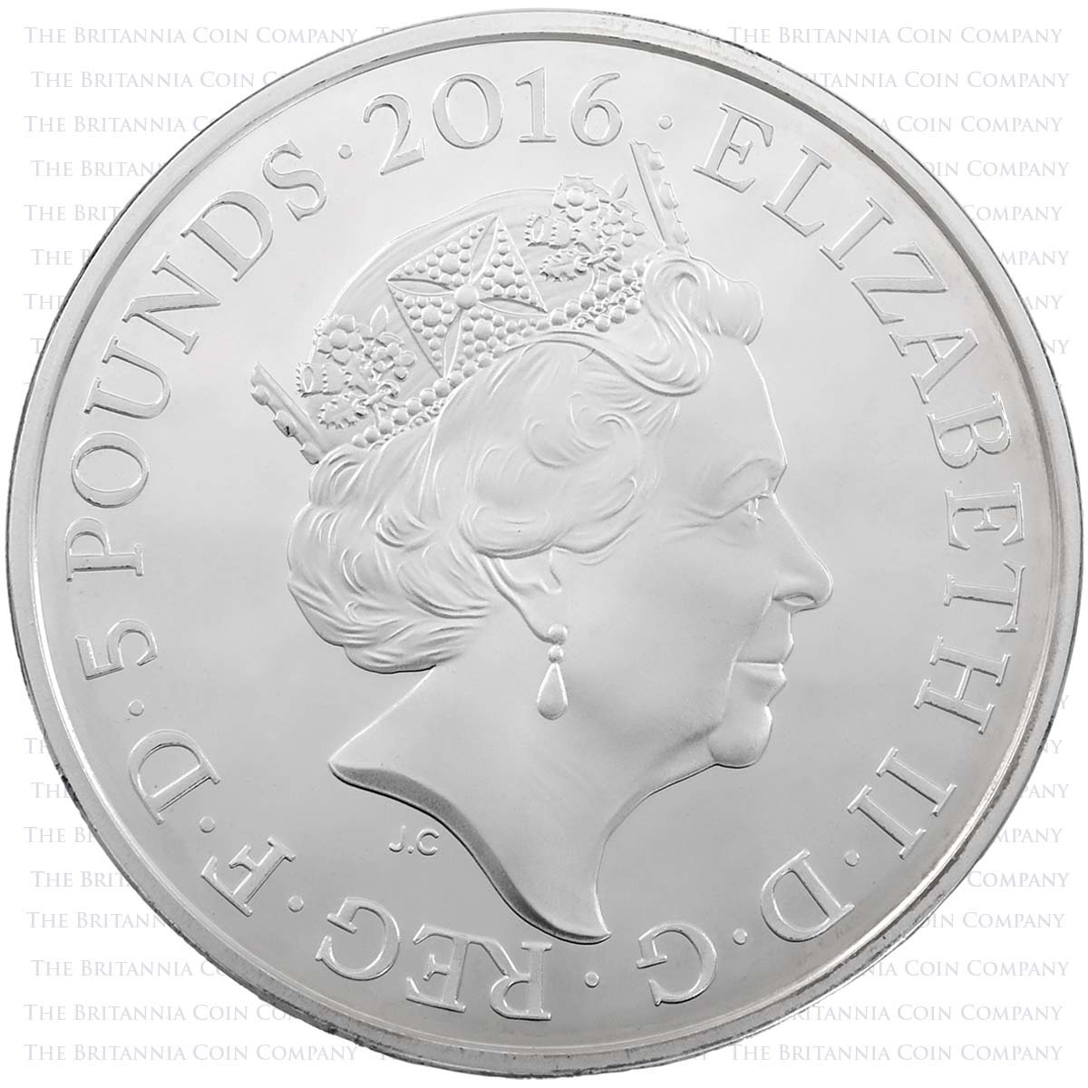 UK1690PF 2016 Queen’s 90th Birthday £5 Crown Piedfort Silver Proof Obverse