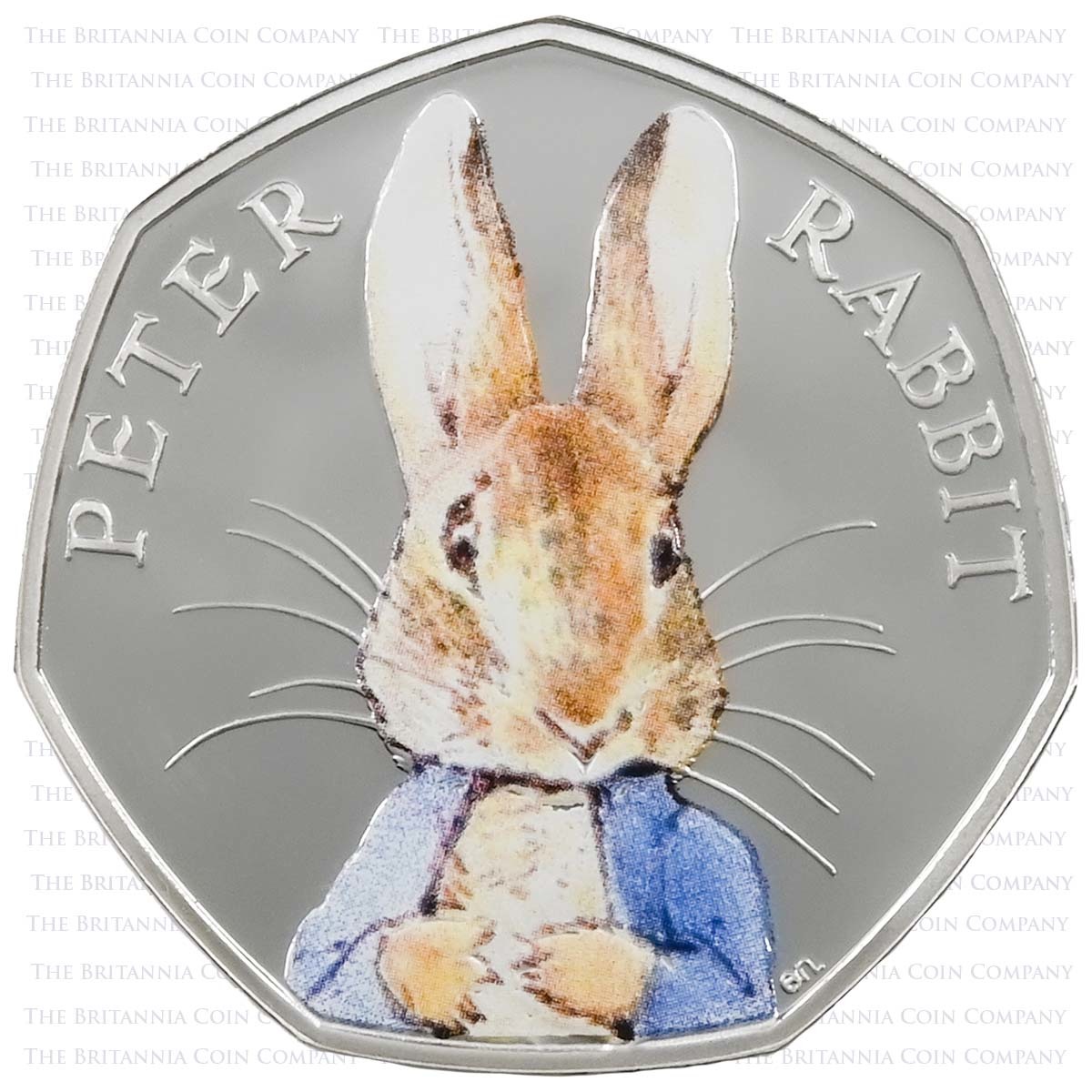 UK16BPRS 2016 Beatrix Potter Peter Rabbit Fifty Pence Colour Printed Silver Proof Coin Reverse