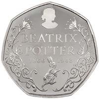 UK16BPSP 2016 Beatrix Potter 150th Anniversary 50p Silver Proof Thumbnail