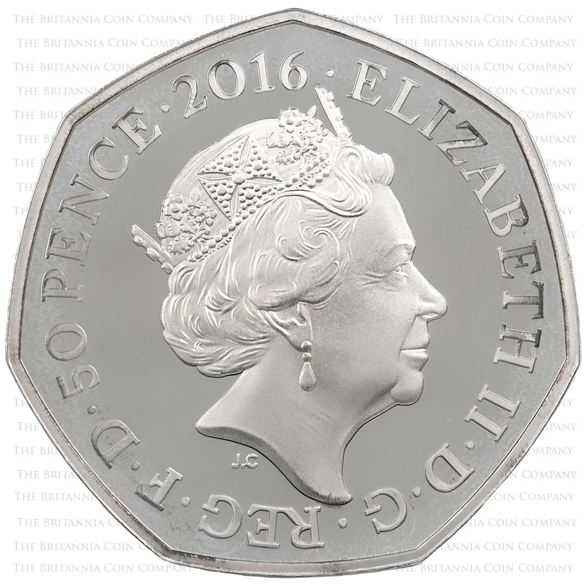 UK16BPSP 2016 Beatrix Potter 150th Anniversary 50p Silver Proof Obverse
