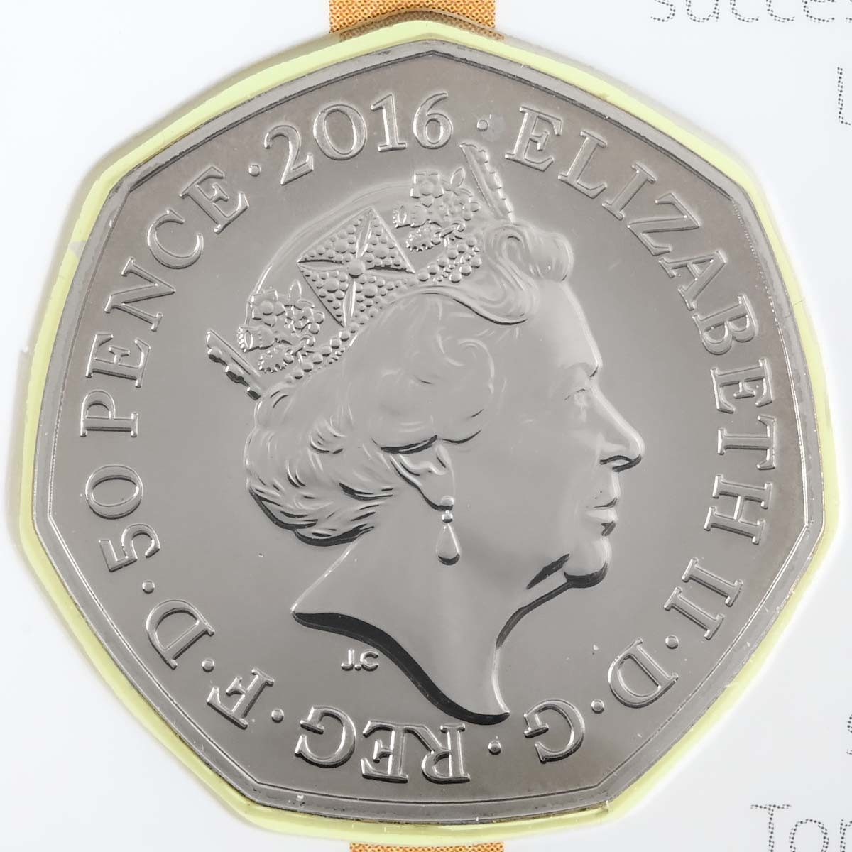 UK16BSNB 2016 Beatrix Potter Squirrel Nutkin 50p Brilliant Uncirculated Coin In Folder Obverse