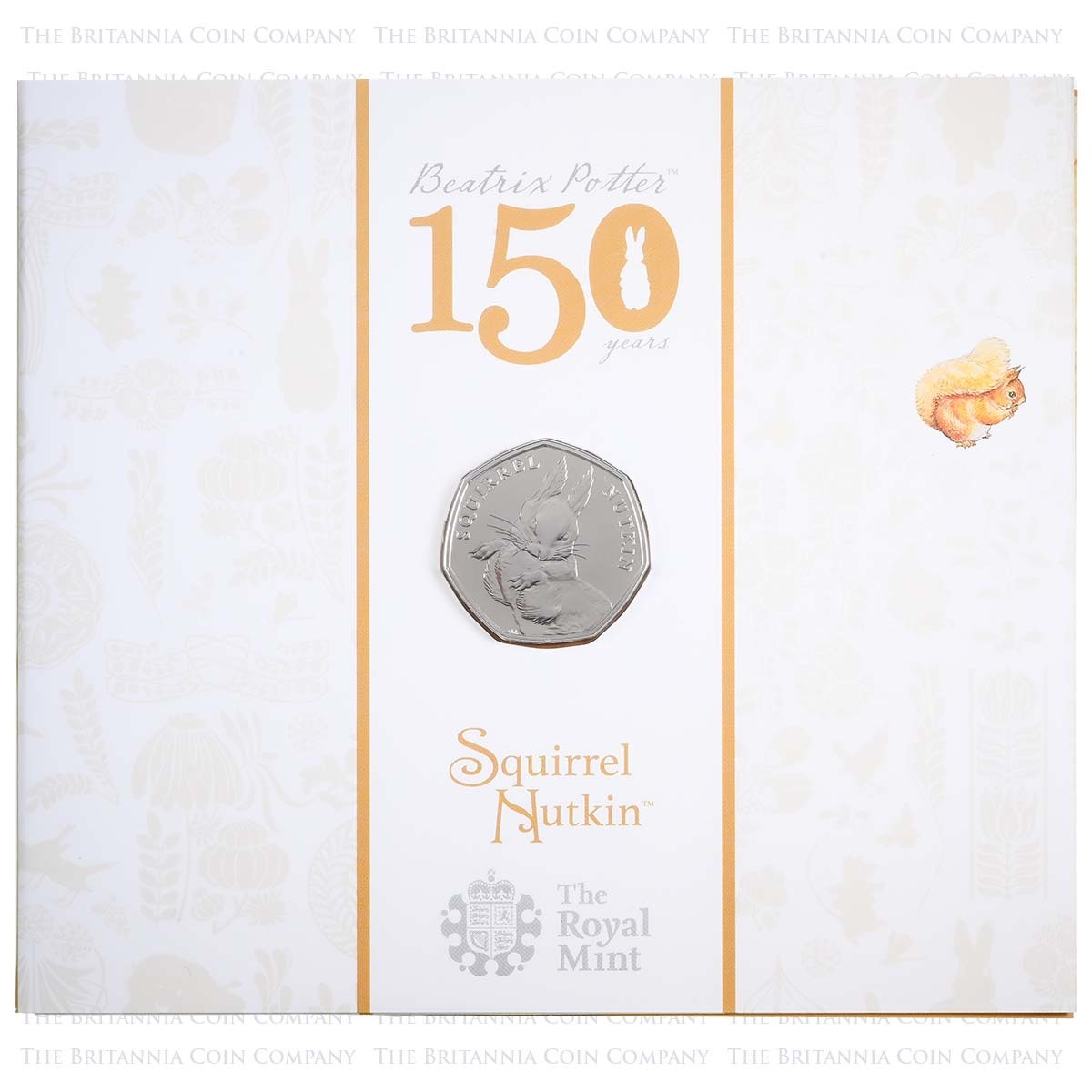 UK16BSNB 2016 Beatrix Potter Squirrel Nutkin 50p Brilliant Uncirculated Coin In Folder