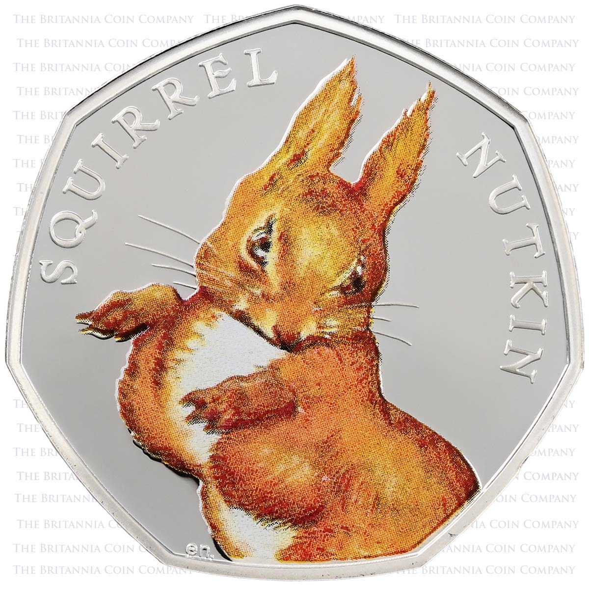 UK16BSNS 2016 Beatrix Potter Squirrel Nutkin Fifty Pence Silver Proof Coin Reverse