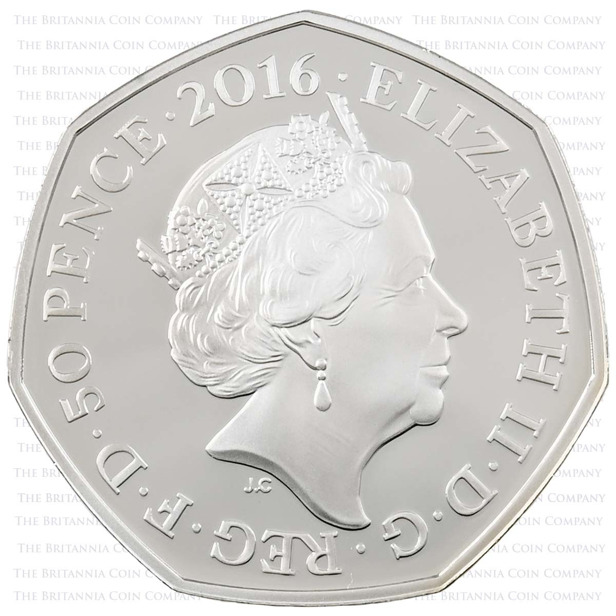 UK16BTWS 2016 Beatrix Potter Mrs Tiggy-Winkle 50p Silver Proof Obverse