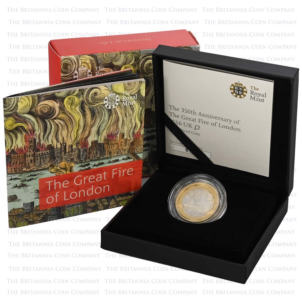 UK16GFSP 2016 Great Fire Of London 1666 Two Pound Silver Proof Coin Boxed