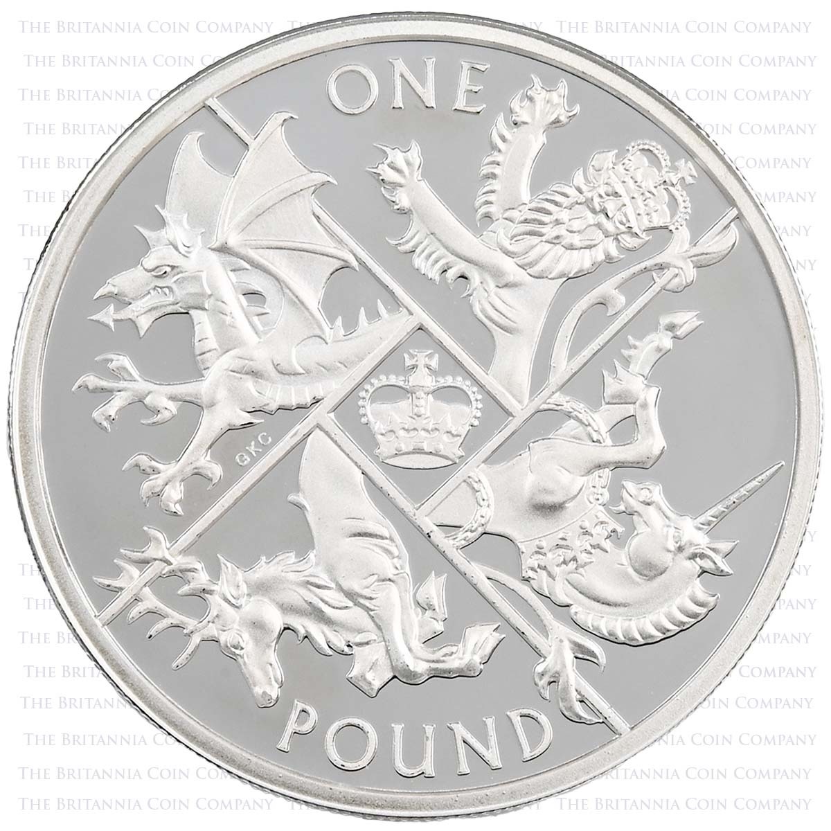 UK16L1PF 2016 Last Round Pound £1 Piedfort Silver Proof Reverse