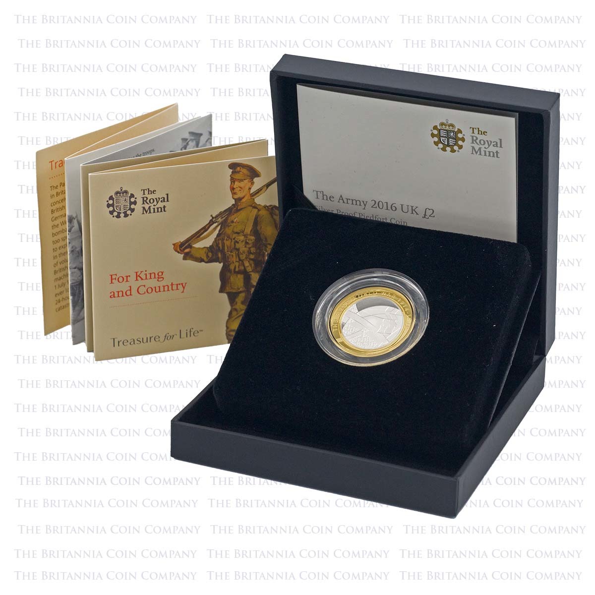 UK16W1PF 2016 The Army £2 Piedfort Silver Proof Boxed