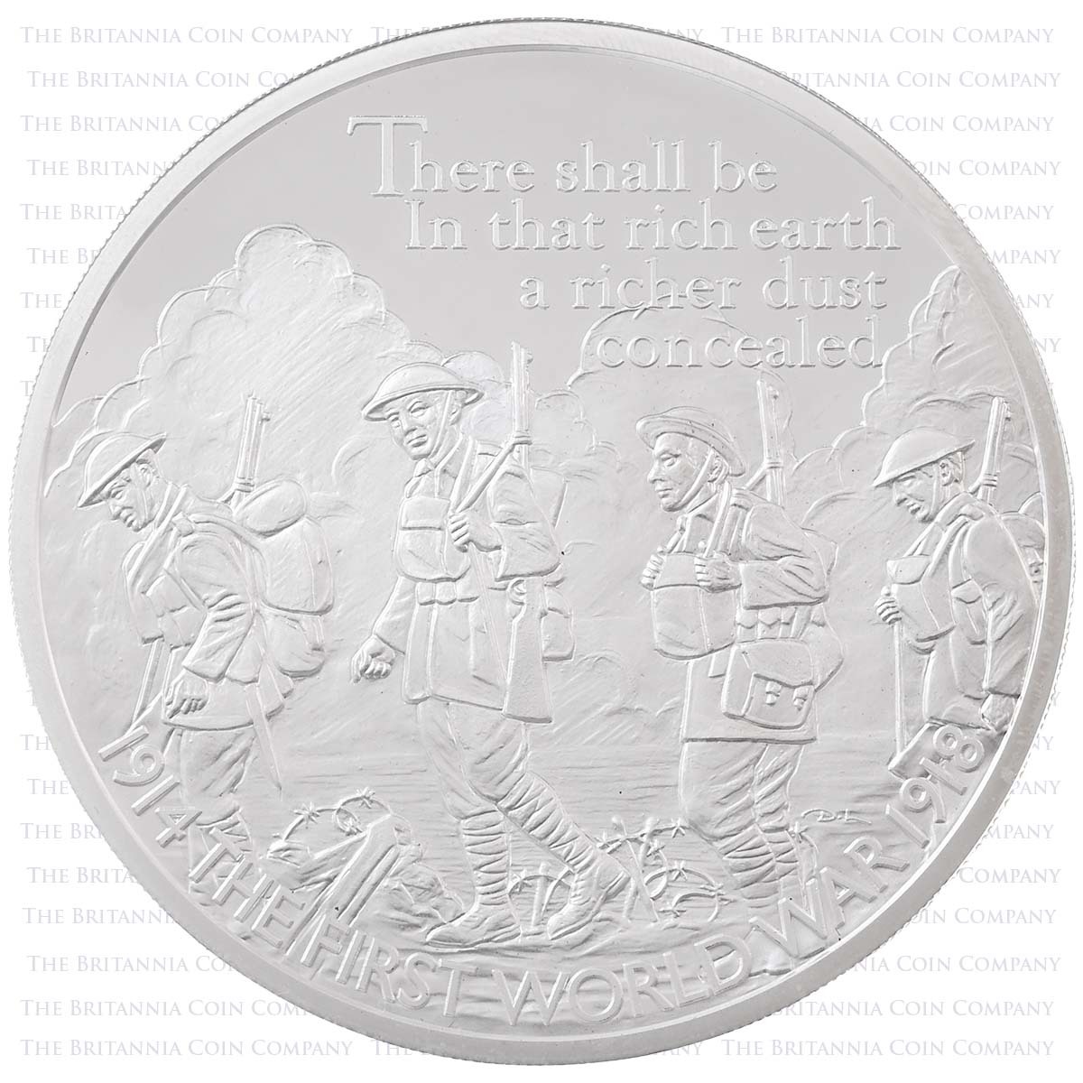 UK16W1S5 2016 First World War Poetry 5oz Silver Proof Reverse
