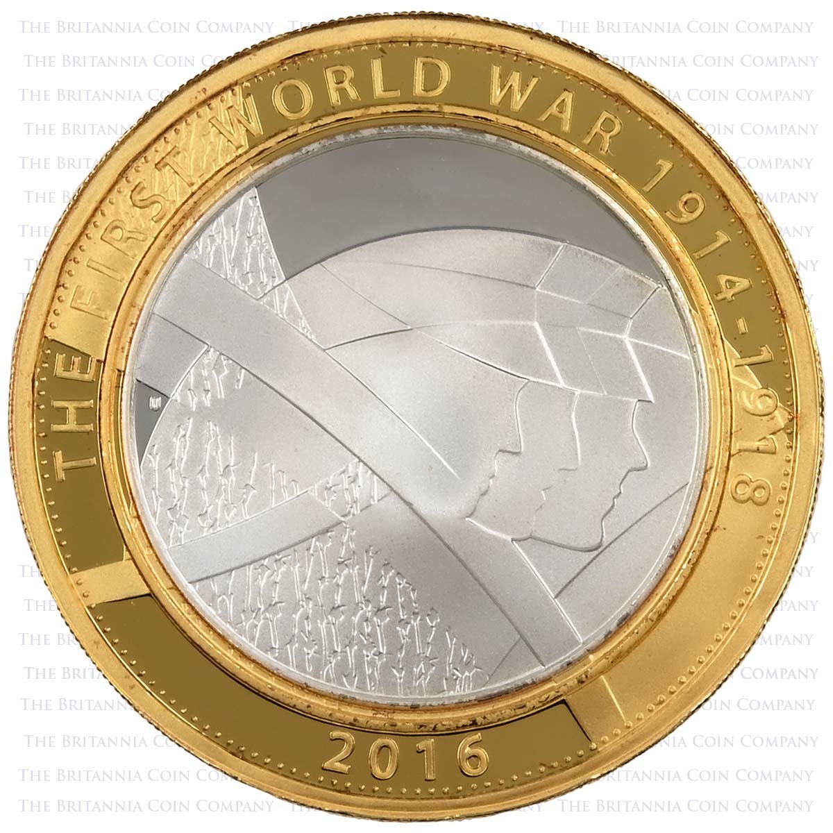UK16W1SP 2016 The Army WW1 £2 Silver Proof Reverse