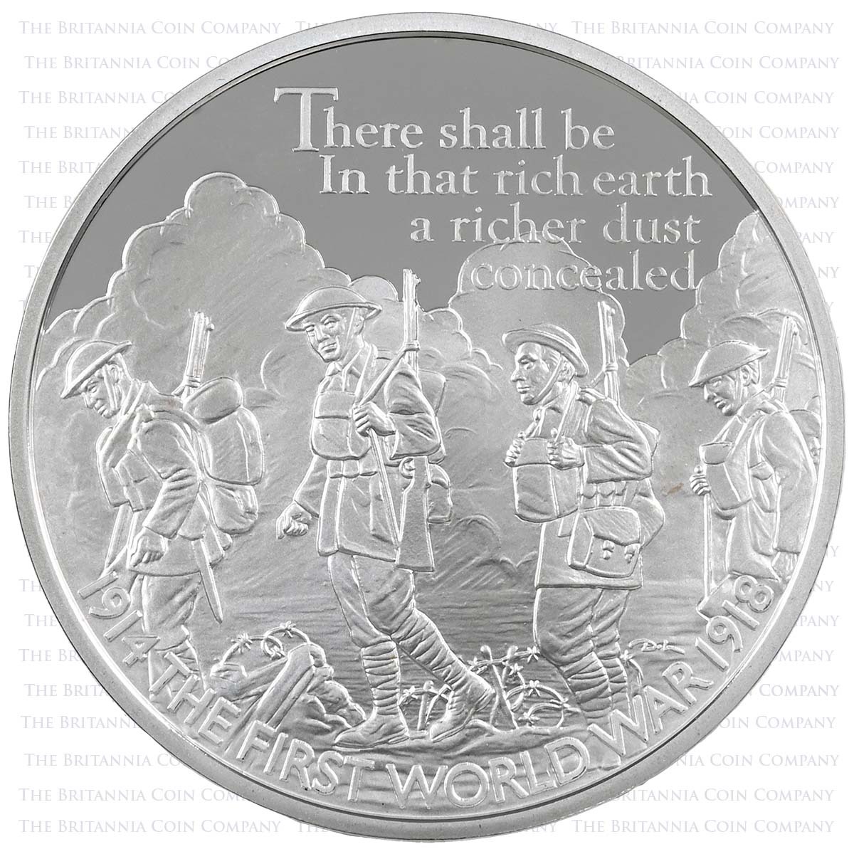 UK16W1SS 2016 First World War £5 Crown Set Silver Proof Poetry