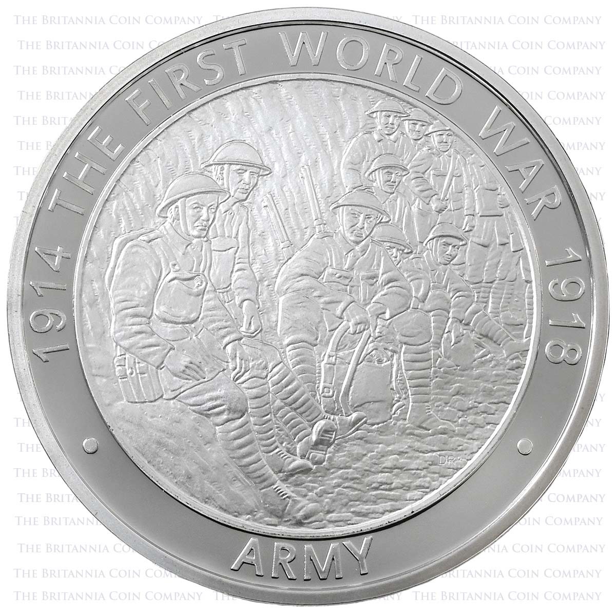 UK16W1SS 2016 First World War £5 Crown Set Silver Proof The army