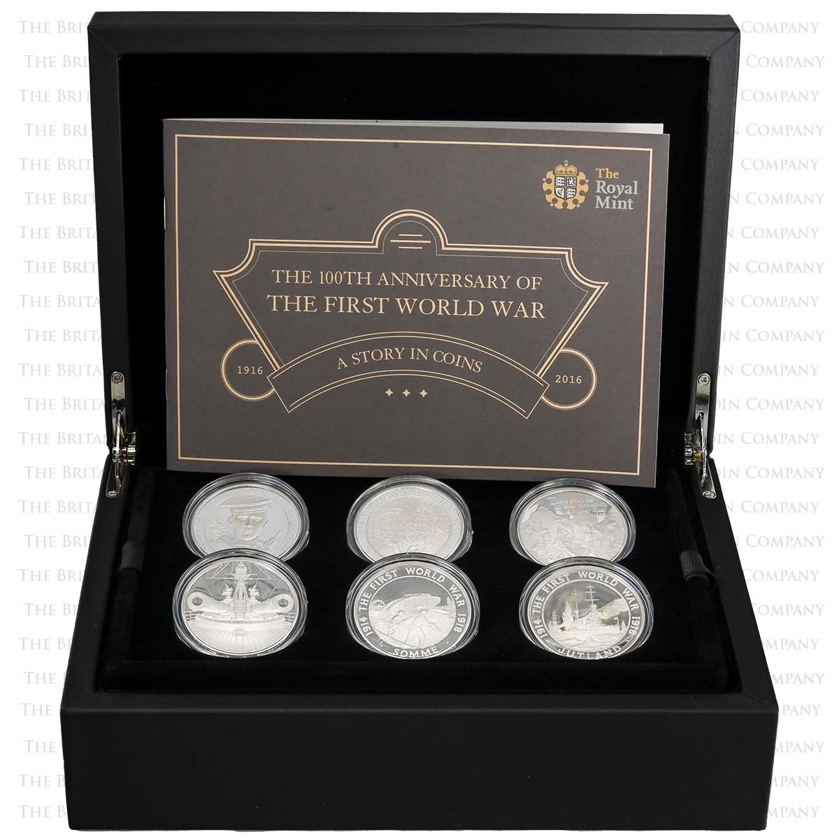 UK16W1SS 2016 First World War £5 Crown Set Silver Proof Boxed