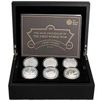 UK16W1SS 2016 First World War £5 Crown Set Silver Proof Thumbnail