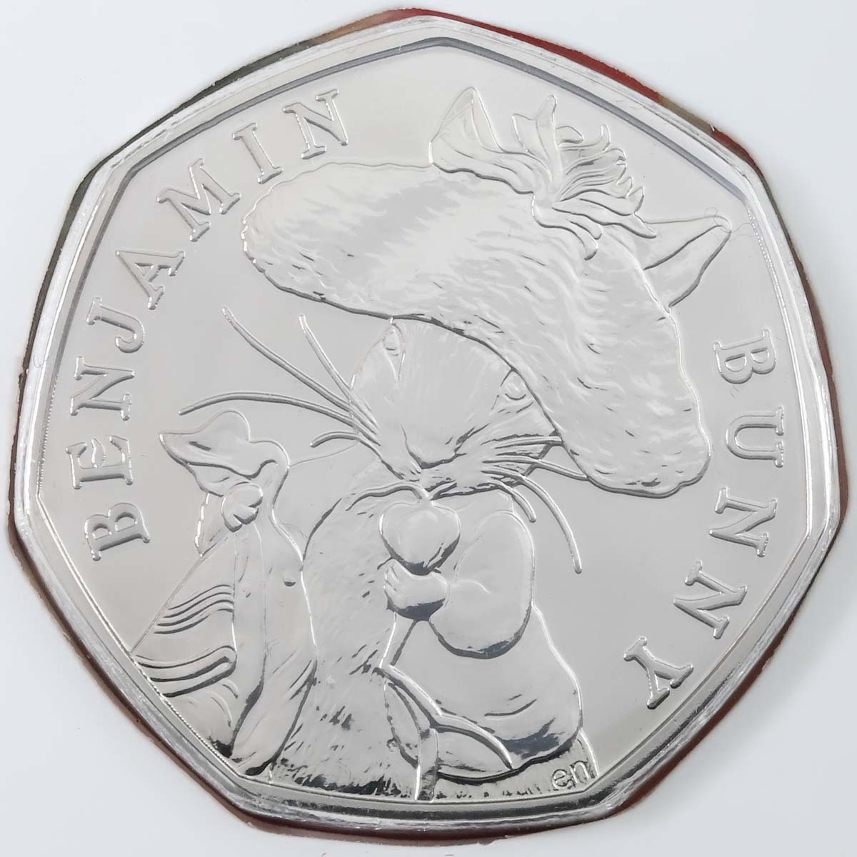 UK17BBBU 2017 Beatrix Potter Benjamin Bunny Fifty Pence Brilliant Uncirculated Coin In Folder Reverse