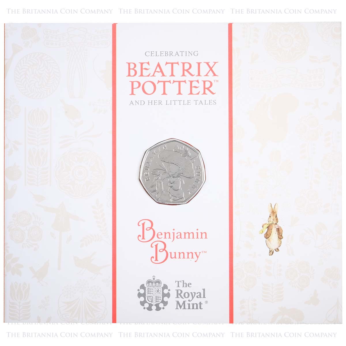 UK17BBBU 2017 Beatrix Potter Benjamin Bunny Fifty Pence Brilliant Uncirculated Coin In Folder