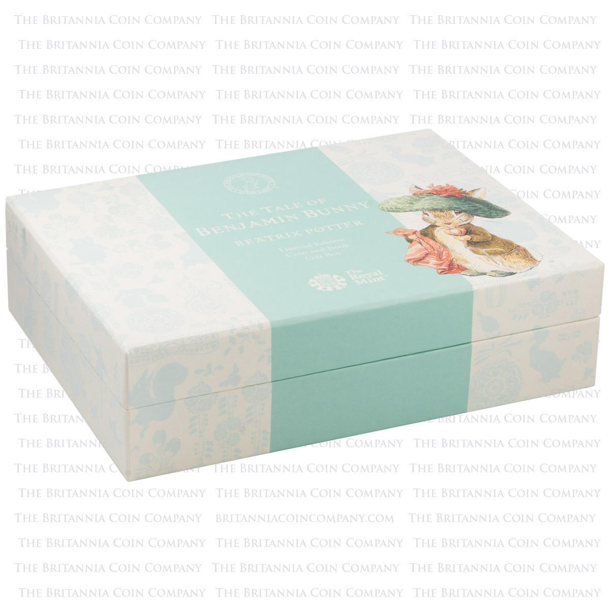 UK17BBGS 2017 Benjamin Bunny Fifty Pence Coloured Silver Proof Coin And Book Beatrix Potter Set presentation box