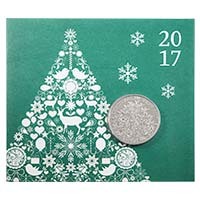 UK17CTBU 2017 Christmas Tree Five Pound Crown Brilliant Uncirculated Coin In Folder Thumbnail