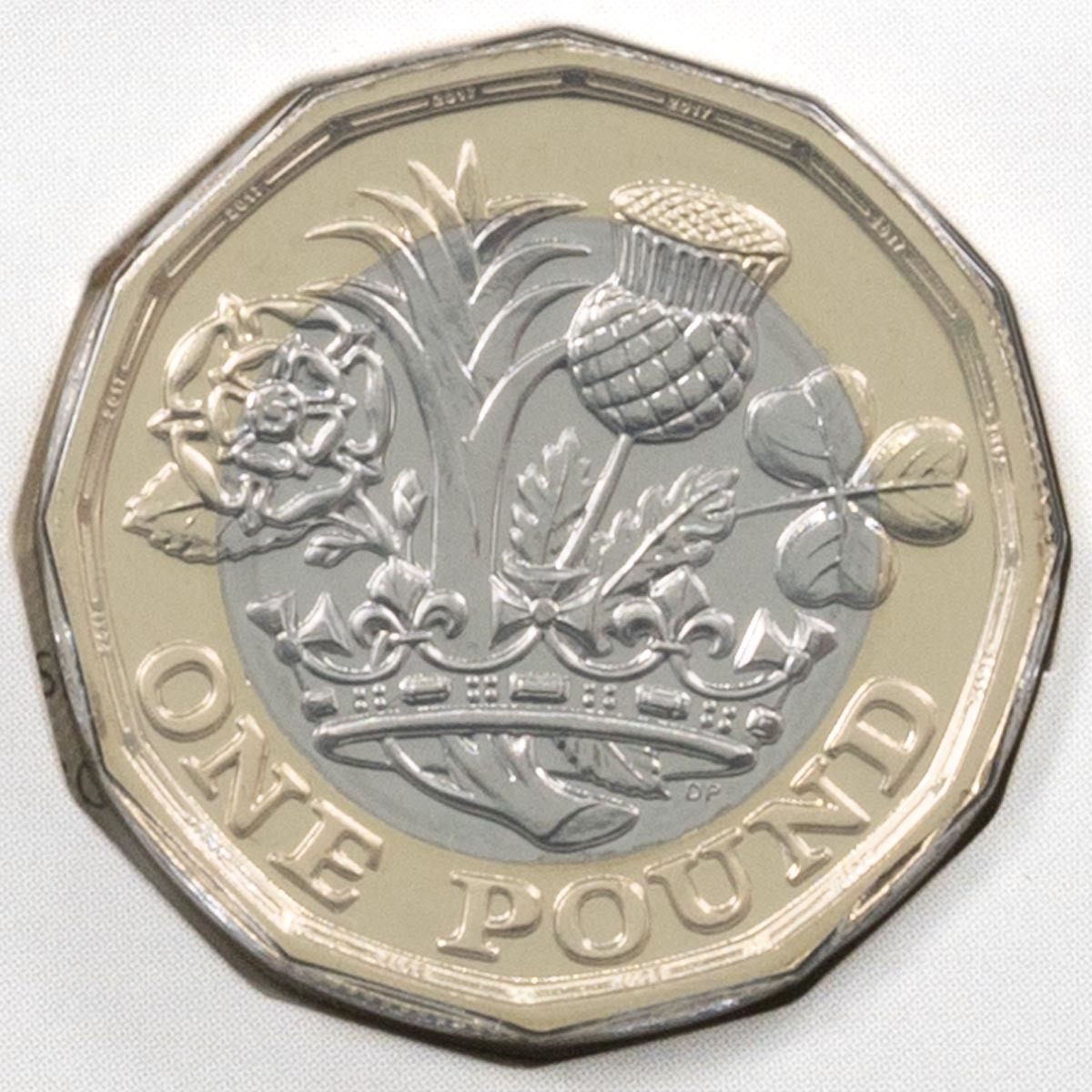 Uk17D1BU 2017 Nations Of The Crown One Pound Brilliant Uncirculated Coin In Folder Reverse