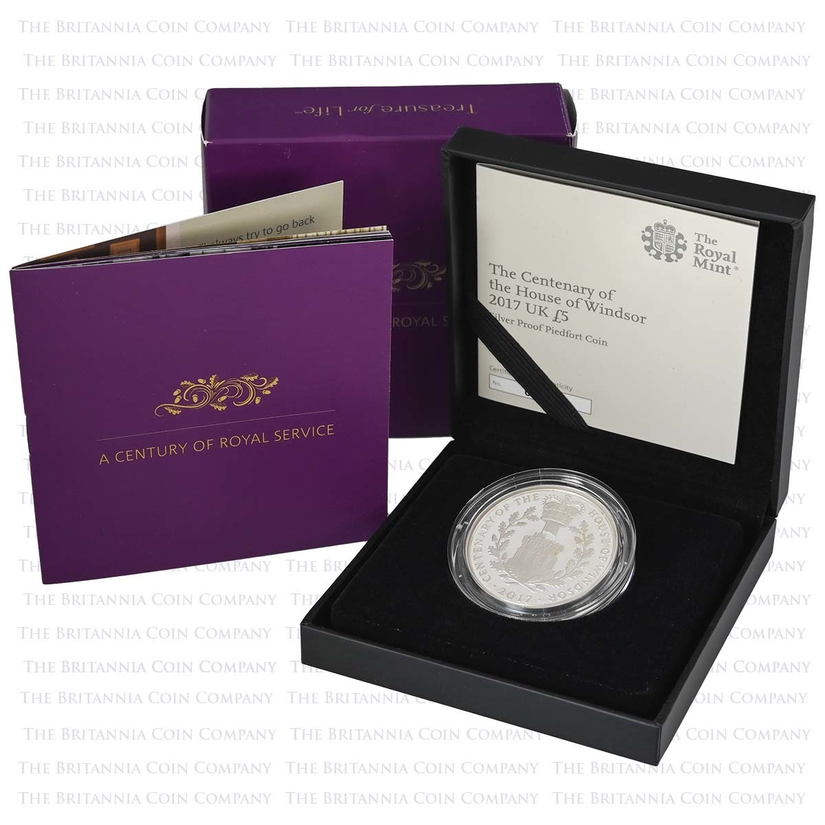 UK17HWPF 2017 House of Windsor £5 Piedfort Silver Proof Boxed