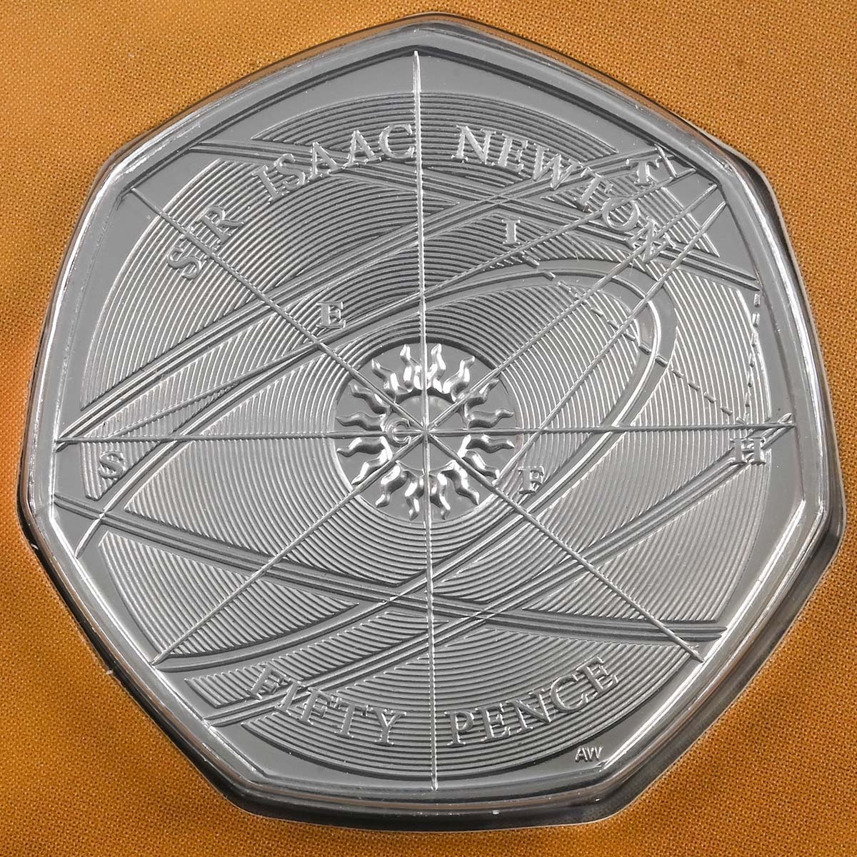 UK17INBU 2017 Sir Isaac Newton 50p Brilliant Uncirculated Coin In Folder Reverse