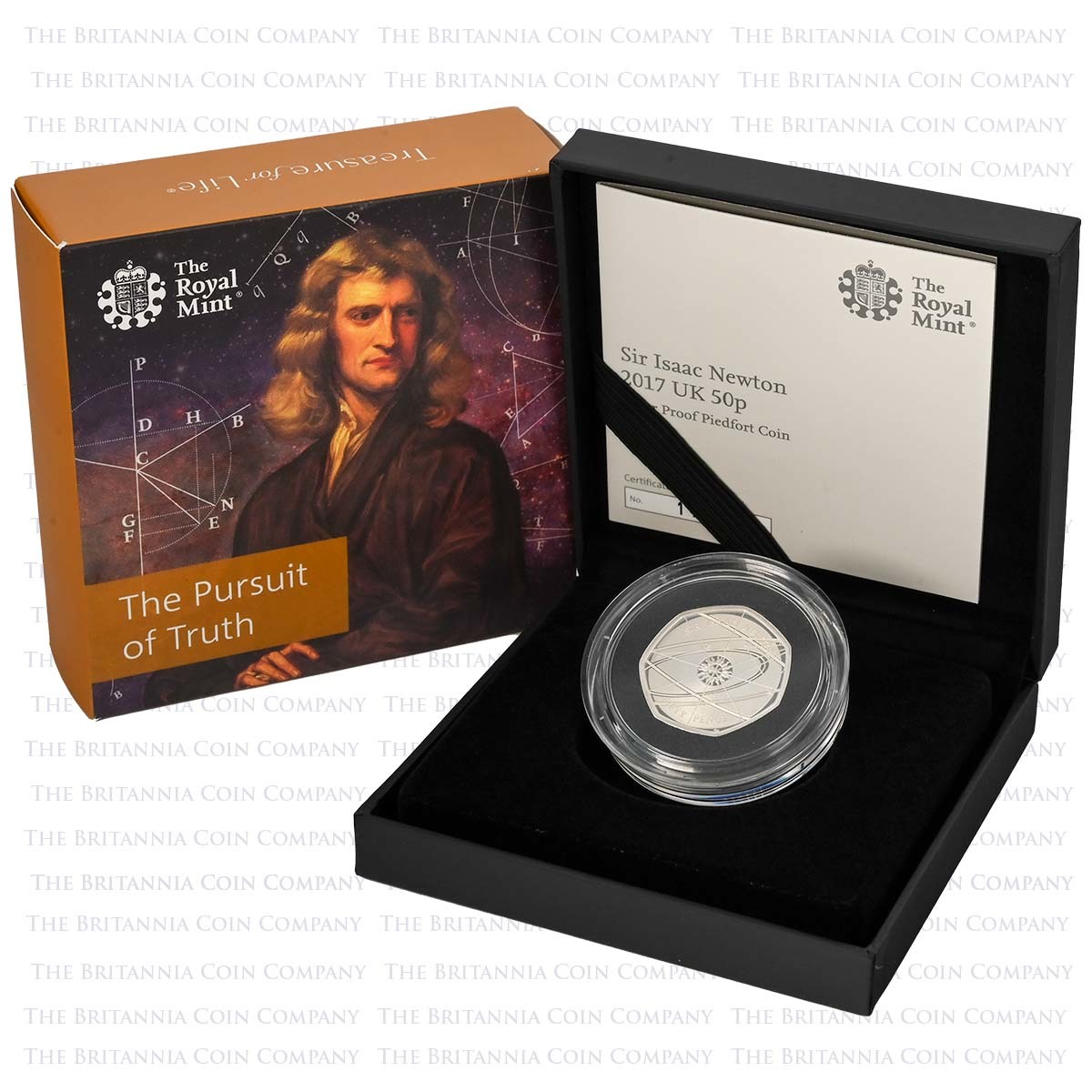 2017 Sir Isaac Newton 50p Piedfort Silver Proof Boxed