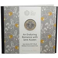UK17JABU 2017 Jane Austen Two Pound Brilliant Uncirculated Coin In Folder Thumbnail