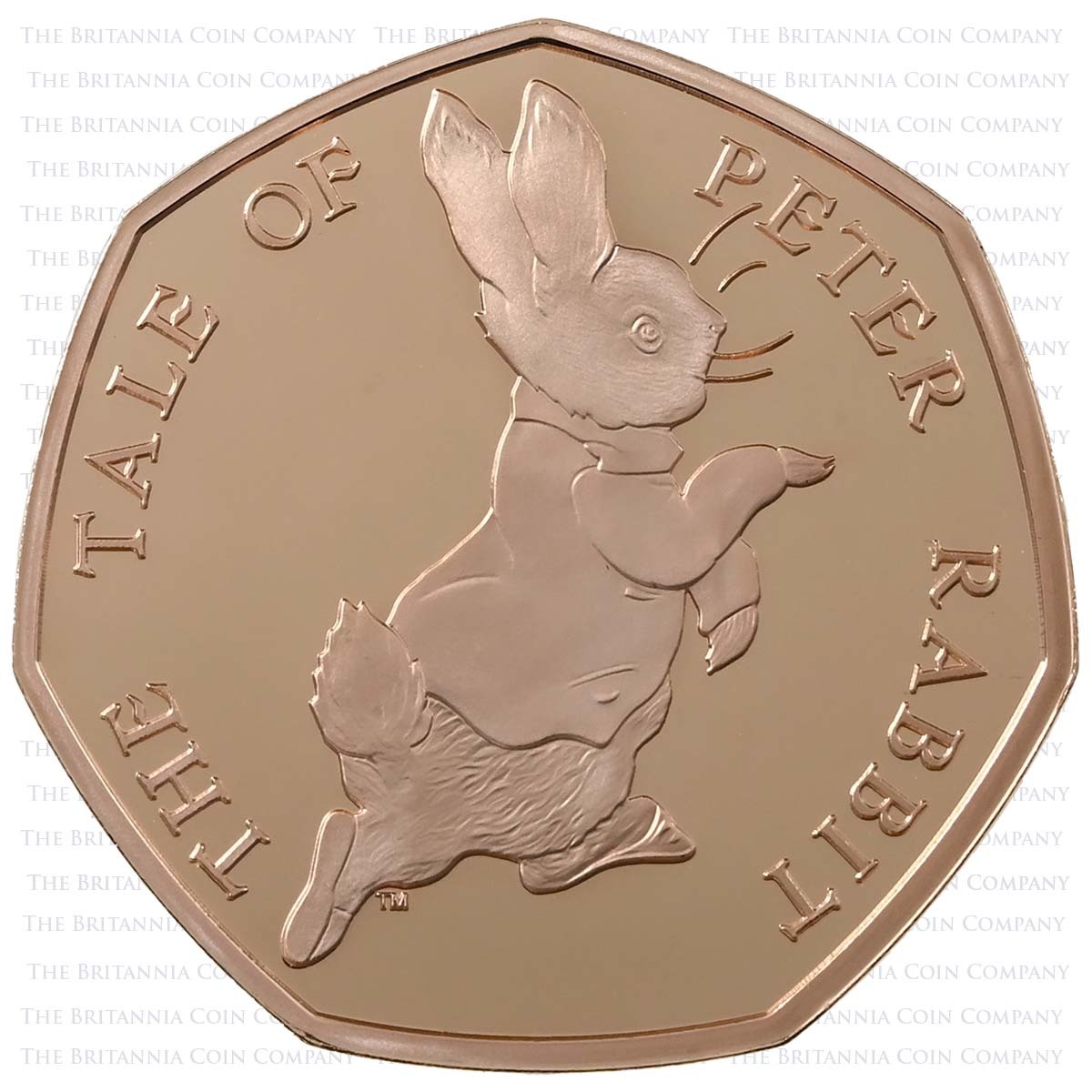 UK17PRGP 2017 Beatrix Potter Peter Rabbit 50p Gold Proof Book Gift Set Reverse