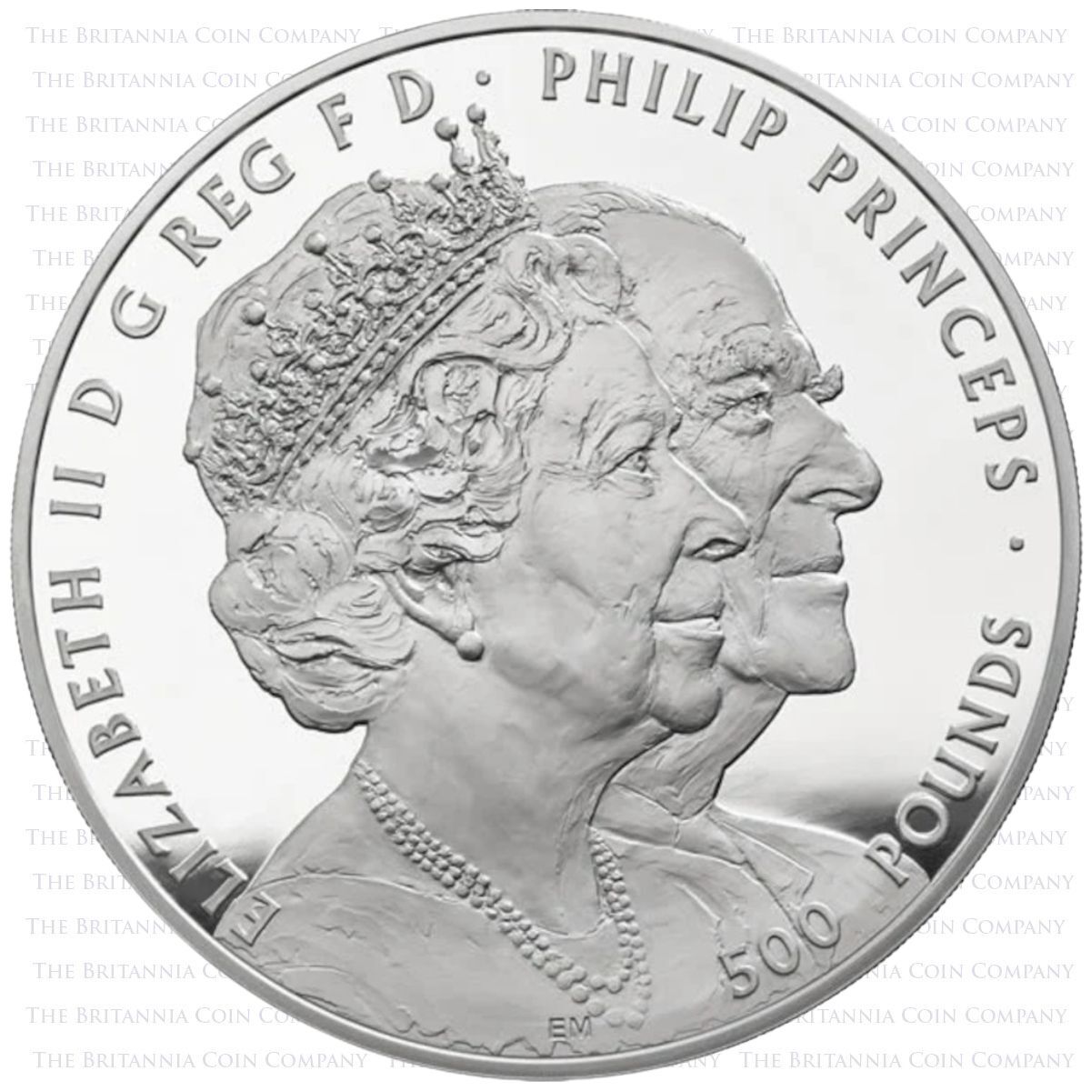 UK17PWSK 2017 Platinum Wedding Anniversary One Kilogram Silver Proof Coin Obverse