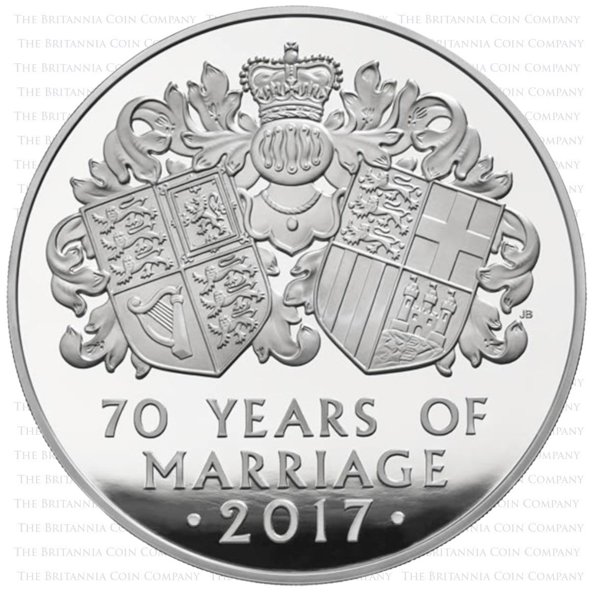 UK17PWSK 2017 Platinum Wedding Anniversary One Kilogram Silver Proof Coin Reverse