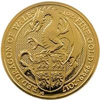 2017 Queen’s Beasts Red Dragon of Wales 1 Ounce Gold Bullion Thumbnail