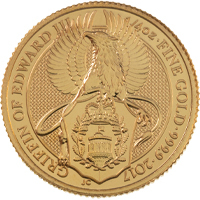 2017 Queen's Beasts Griffin of Edward Quarter Ounce Gold Bullion Coin Thumbnail