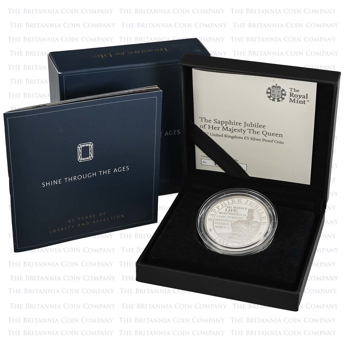 UK17QJSP 2017 Sapphire Jubilee £5 Crown Silver Proof Boxed
