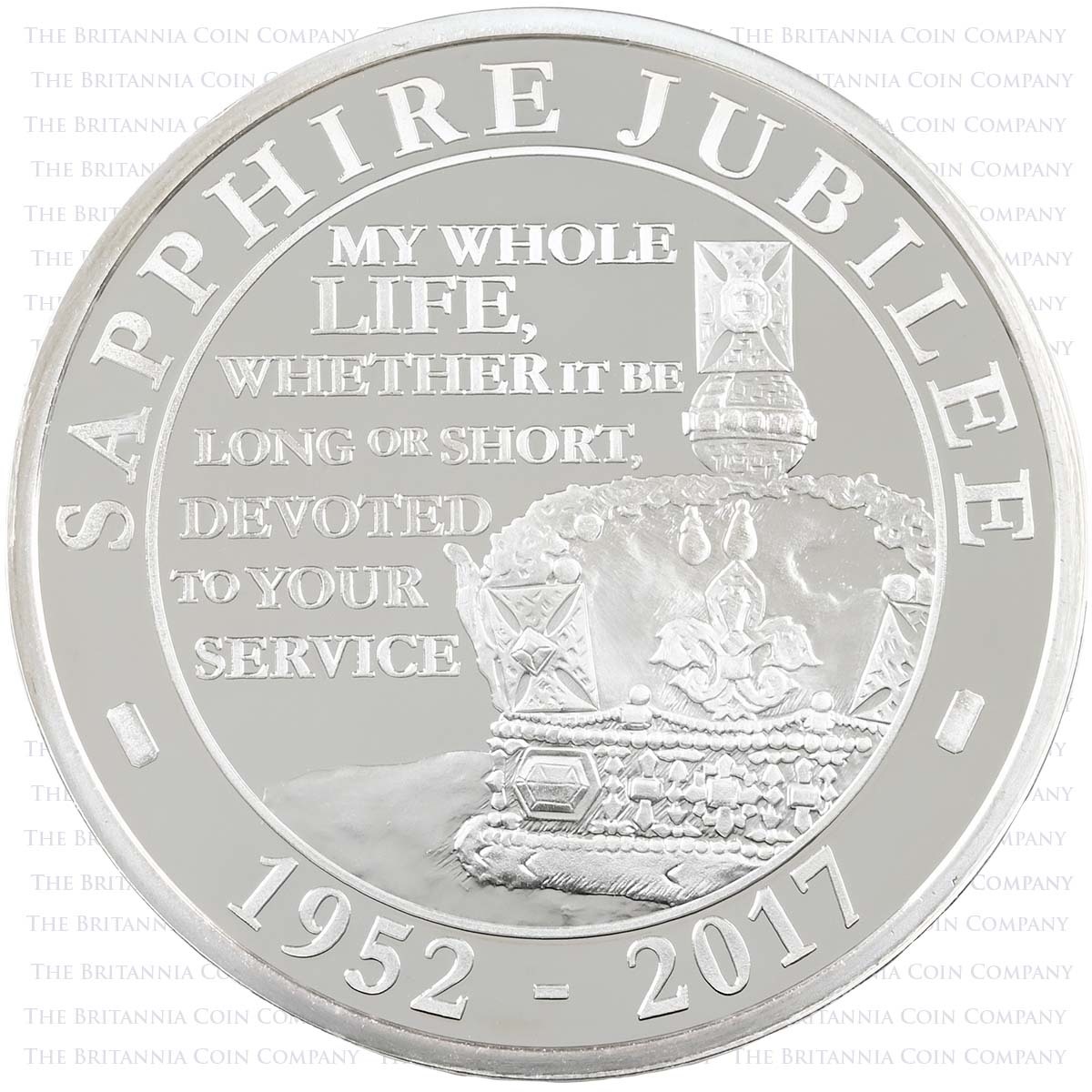 UK17QJSP 2017 Sapphire Jubilee £5 Crown Silver Proof Reverse