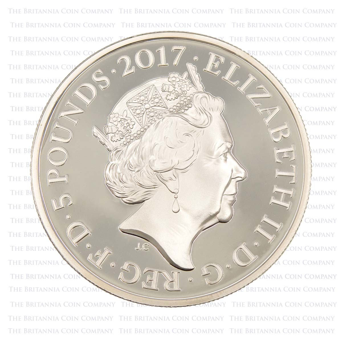 UK17RDSP 2017 Remembrance Day £5 Crown Silver Proof Obverse.