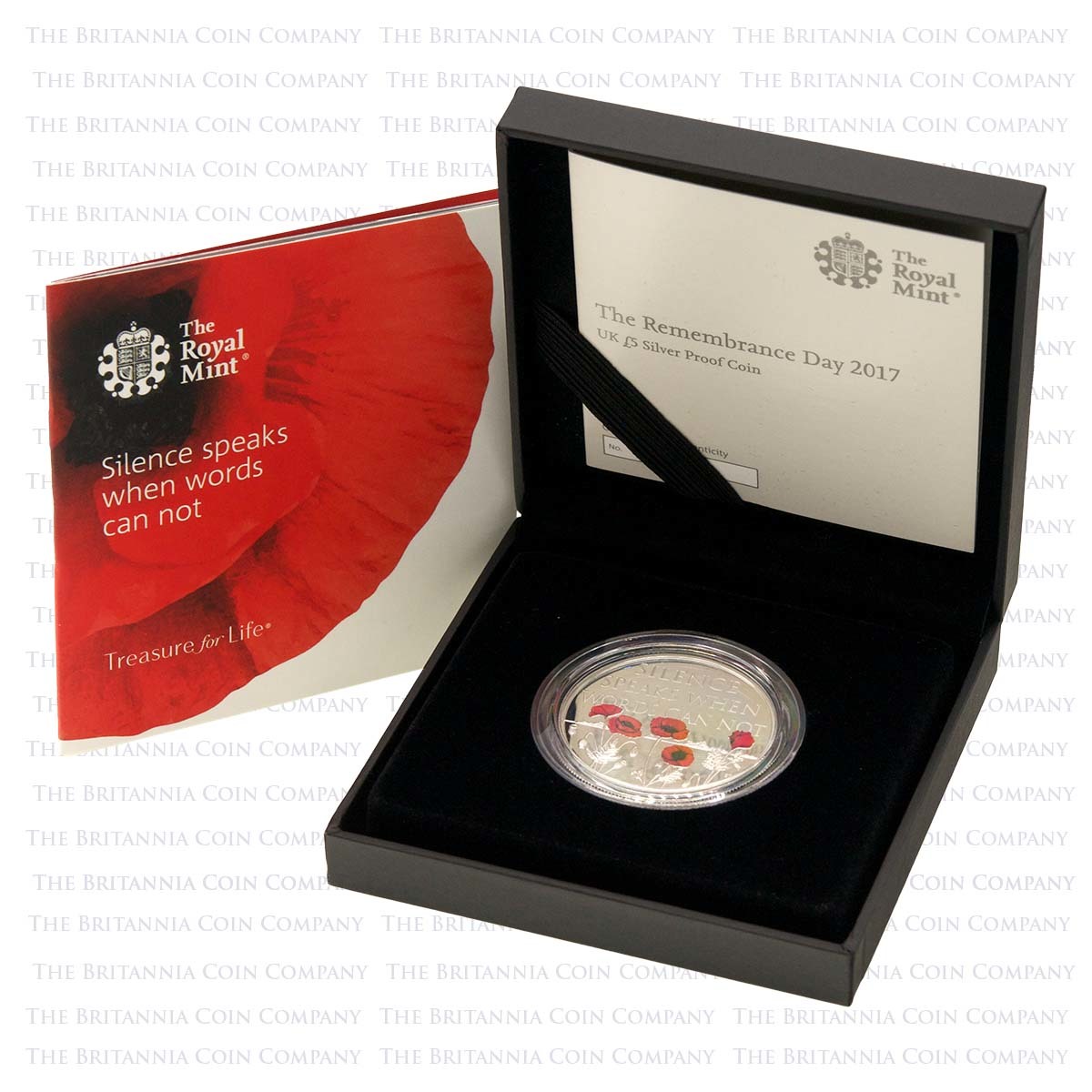 UK17RDSP 2017 Remembrance Day £5 Crown Silver Proof Boxed