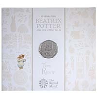 UK17TKBU 2017 Beatrix Potter Tom Kitten Fifty Pence Brilliant Uncirculated Coin In Folder Thumbnail