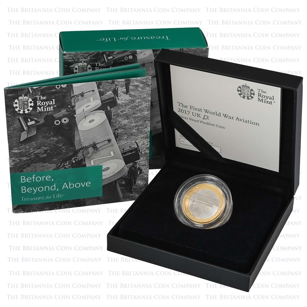 UK17W1PF 2017 First World War Aviation £2 Piedfort Silver Proof Boxed