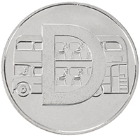 UK18D10 2018 Double Decker Bus Ten Pence Circulated Alphabet A-Z Coin thumbnail
