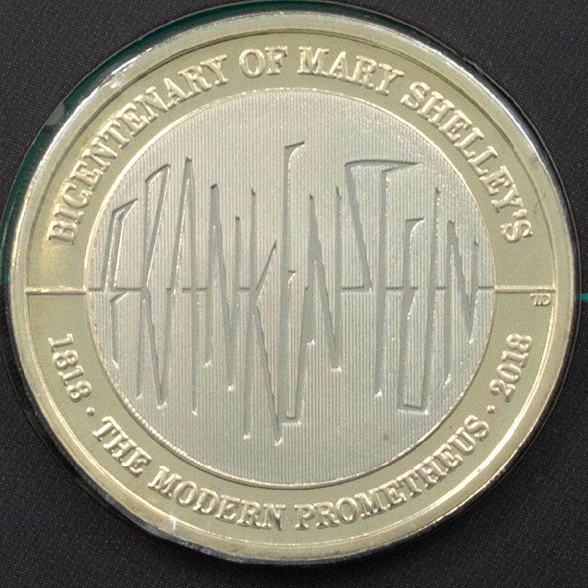UK18FRBU 2018 Frankenstein Two Pound Brilliant Uncirculated Coin In Folder Reverse
